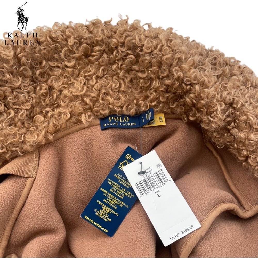 Polo Ralph Lauren **NWT** High-Pile Fleece Bomber Jacket in Tan - Picture 5 of 7